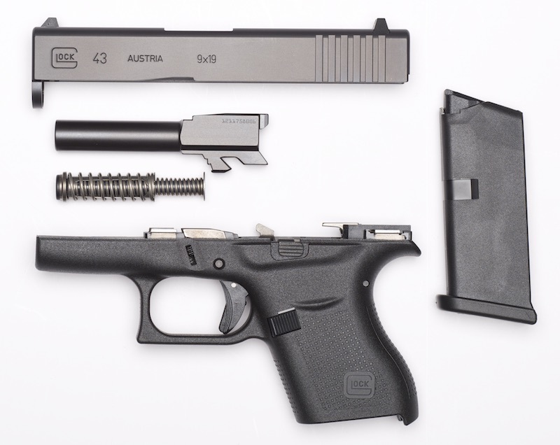Field stripped Glock 43