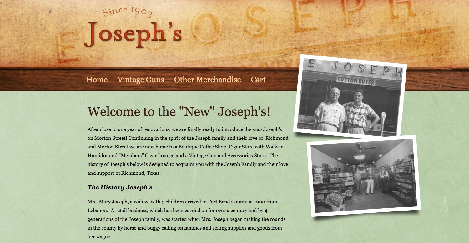 Joseph Vintage Gun website