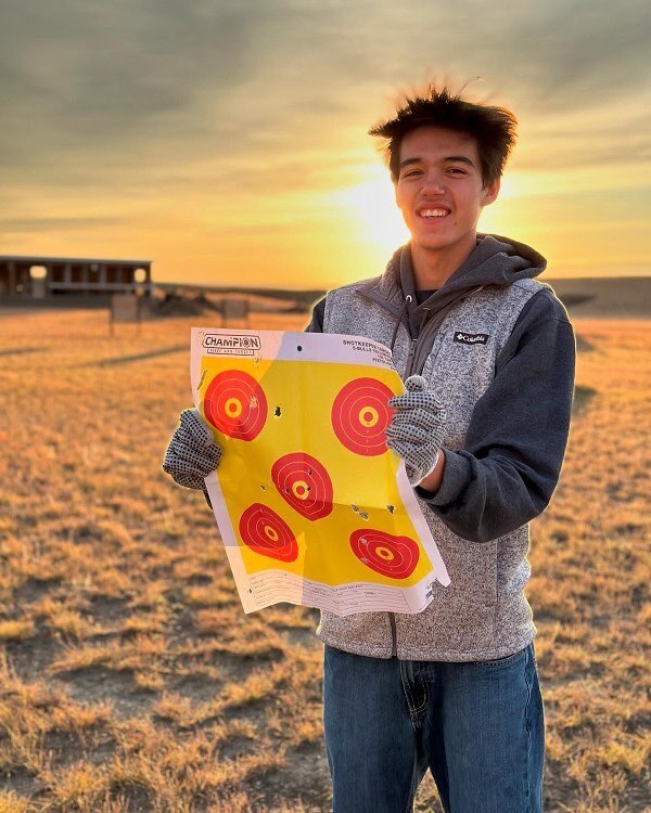 Kid with target sunset