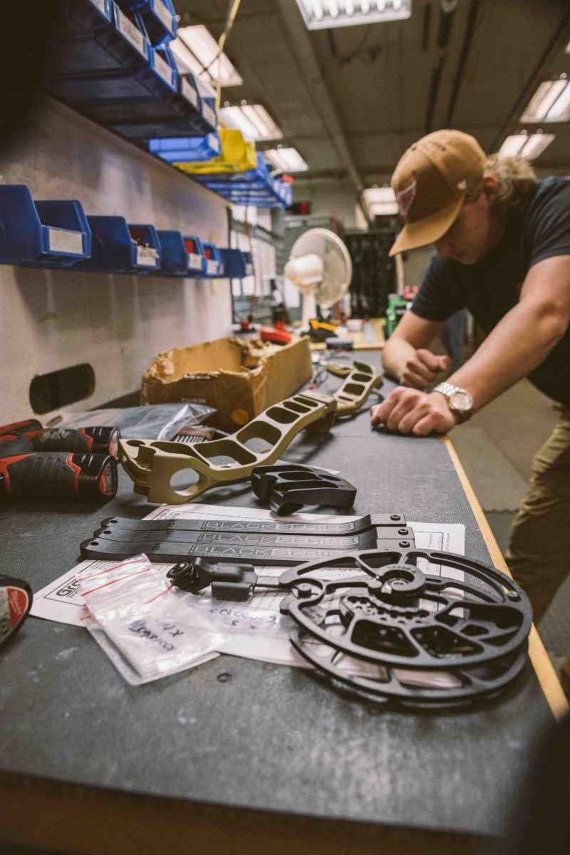 Resize Prime Archery employee assembling a bow courtesy image
