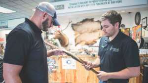 Customer inspecting bow work
