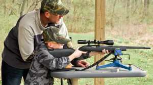Father son 1 shooting bench targets youth shooting photo by NSSF