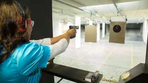 Gun safety practice at shooting range Photo by NSSF