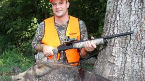 Hog hunter with 20 gauge slug gun