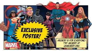 USA Archery with Marvel poster