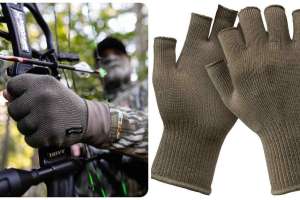 Scent Lok fingerless gloves collage