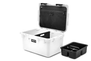 YETI Load Out Go Box Quarter Turn Lid Open Caddy Off to the Side White f4159788da6a13a05c7755e7e3b29890