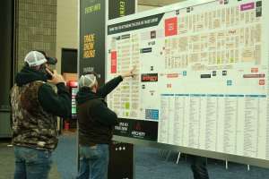 Guys looking at ATA Show floor map