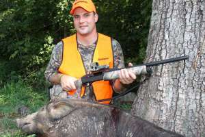 Hog hunter with 20 gauge slug gun