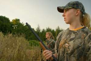 Girl dove hunting shotgun